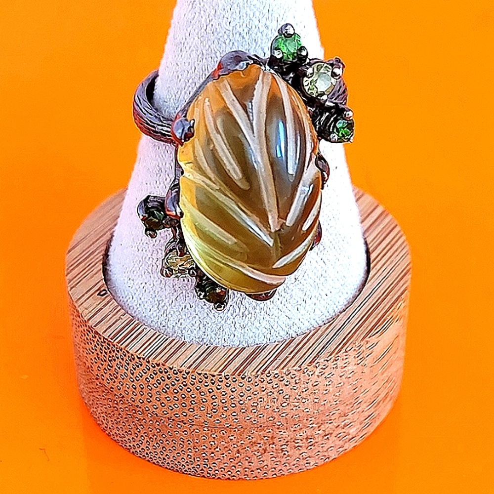 Natural Not Enhanced Lemon Quartz Ring 925 Sterling Silver Size 8.5 - Picture 3 of 10